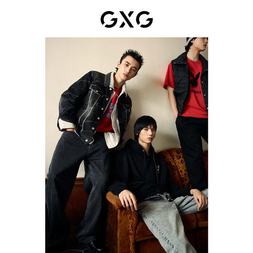 GXG男装提花水洗牛仔夹克 春季热卖夹克 商品图2