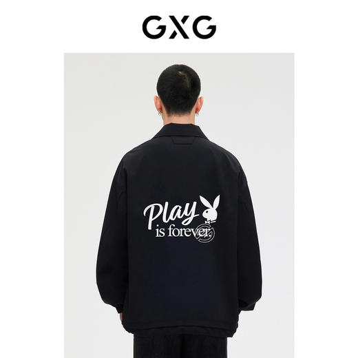 GXG男装  黑色翻领教练夹克 春季热卖夹克外套 商品图3