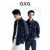 GXG男装 深蓝棋盘格提花潮流时尚衬衫外套   春季热卖 商品缩略图2