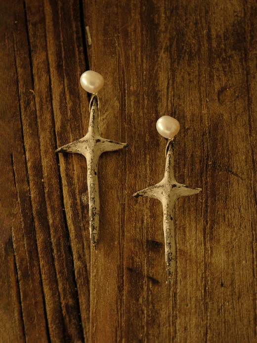 HANYING｜银釉陶瓷大星星耳钉 HY-WT-77 商品图0