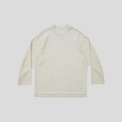 GOODBAI 916 磨毛做旧交叉领落肩长袖针织衫 商品图2