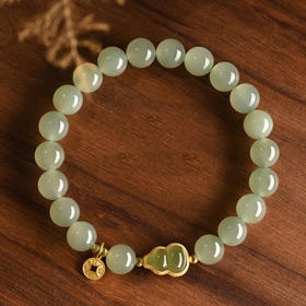 【经典】福禄双全新中式和田玉葫芦手串  925银葫芦手串吉祥圆满国风手链带证书