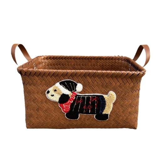 【美式编制高级收纳筐】脏衣服篮网红款仿藤编PU把手洗衣桶零食玩具脏衣篓 商品图4