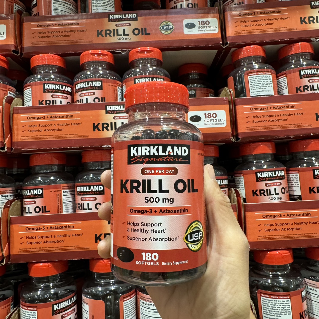kirkland磷虾油三倍鱼油180粒 美国采购，无中文标签，介意慎拍