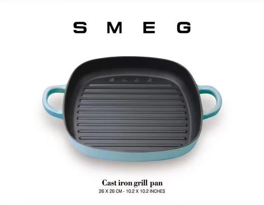 【多功能煎锅】原单出口SM*G铸铁煎锅不粘锅26cm 双耳牛排彩盒煎鱼导热迅速平底锅家用厨房锅具 商品图6