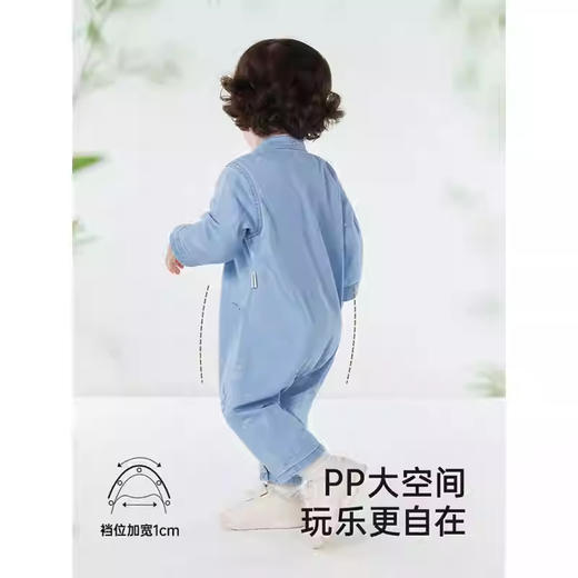 英氏婴儿衣服春夏长袖透气新中式牛仔连体衣2025新款YRHAJ1R044A 商品图2