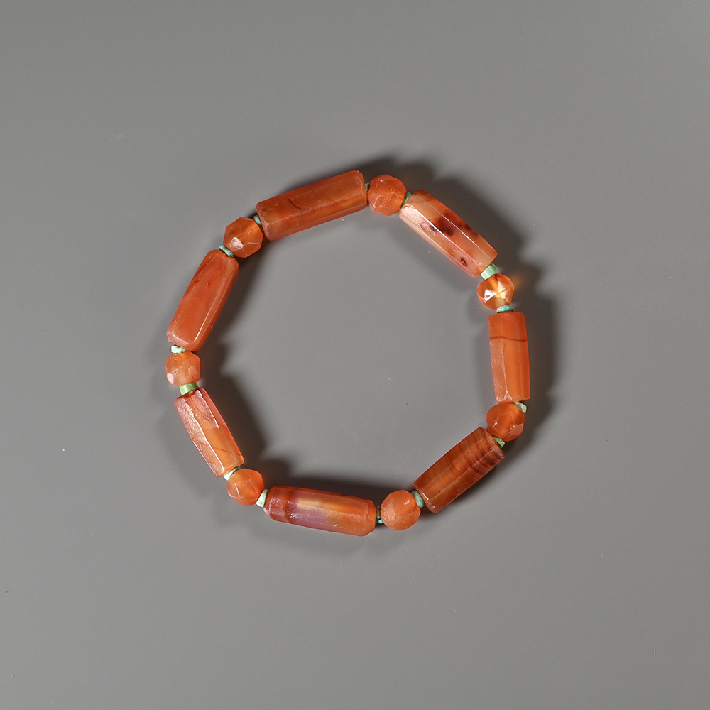 西亚高古红玛瑙+绿松石手串