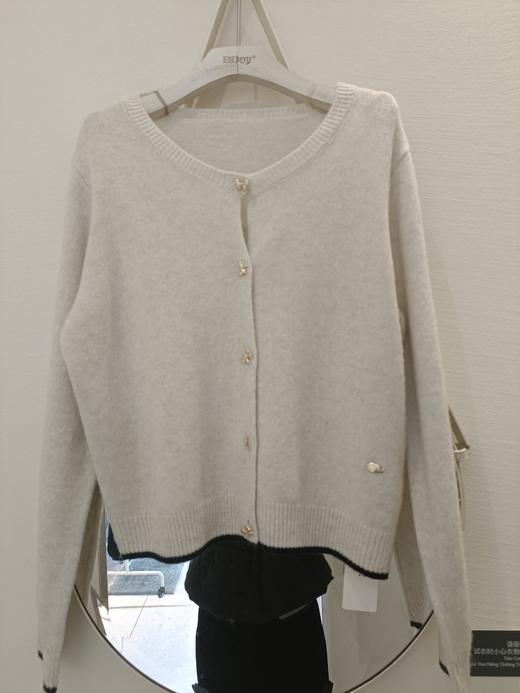 【门店同款】ENJOY冬季撞色蝴蝶结扣针织开衫 159745485 商品图1