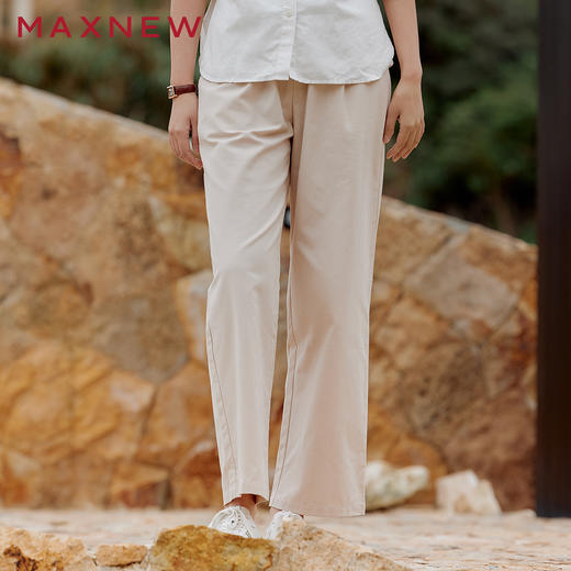 【长裤】棉麻直筒阔腿裤 1P1224405 商品图1