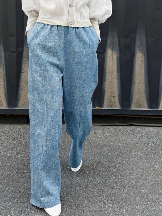 TYNVIE挺括桶形牛仔裤-蓝色 商品图12