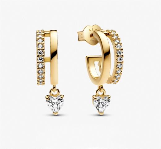 潘多拉爱心吊饰耳环 商品图0