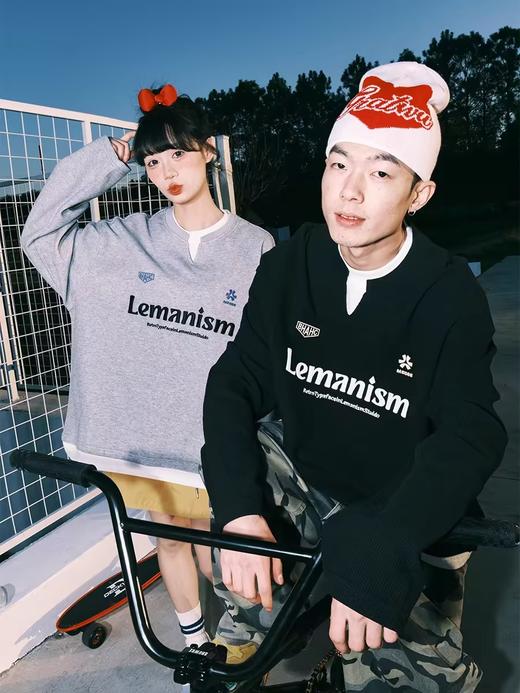 Lemanism/DJA114-LW2119/亨利领华夫格假两件卫衣 商品图3