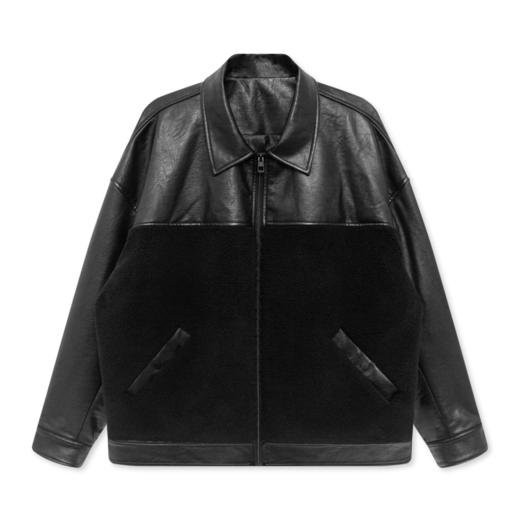 GXG男装pu拼接黑色夹克外套 春季热卖夹克 商品图4