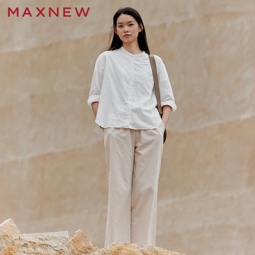 【长裤】棉麻直筒阔腿裤 1P1224405 商品图4