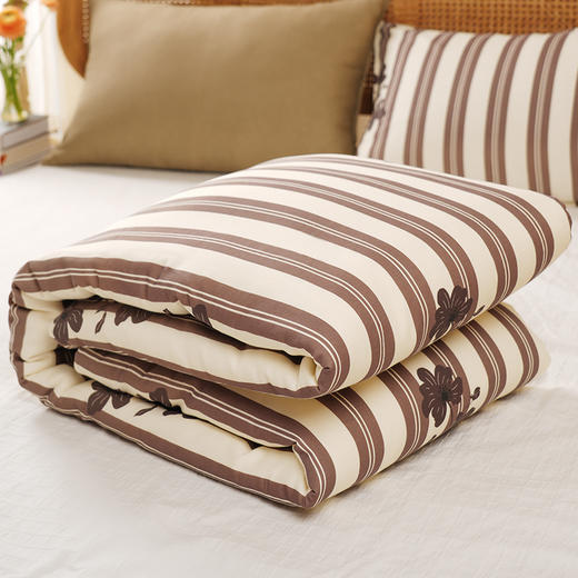 复古条纹系列全套一整套亚麻透气亲肤厚单人一体被子 商品图0