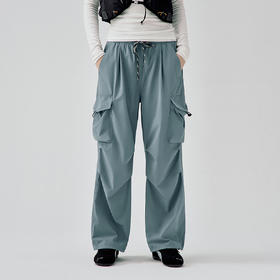 714street轻薄廓形工装裤春新款弹力伞兵裤宽松直筒束脚休闲裤男