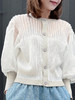 TYNVIE 欧根紗灯笼袖针织衫-米白 商品缩略图1