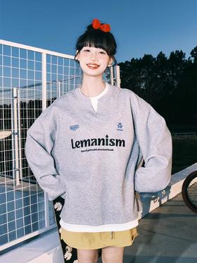 Lemanism/DJA114-LW2119/亨利领华夫格假两件卫衣
