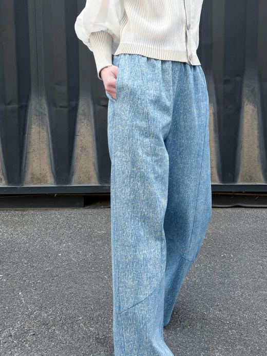 TYNVIE挺括桶形牛仔裤-蓝色 商品图2