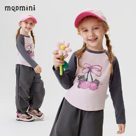 【90-140】【MQDmini】女童春秋长袖T恤圆领撞色印花上衣