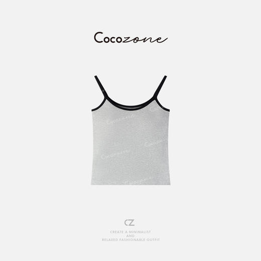 COCO ZONE 2025新款简约撞色U领休闲吊带背心CD1A0173 商品图0