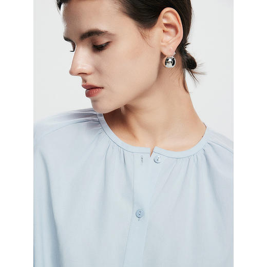 棉仓362604015-初棉天丝棉灯笼袖衬衫 商品图3