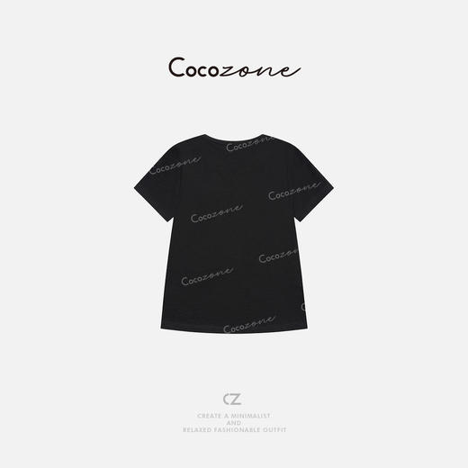 COCO ZONE 2025经典简约薄款V领显瘦短袖T恤CD1A0134 商品图1
