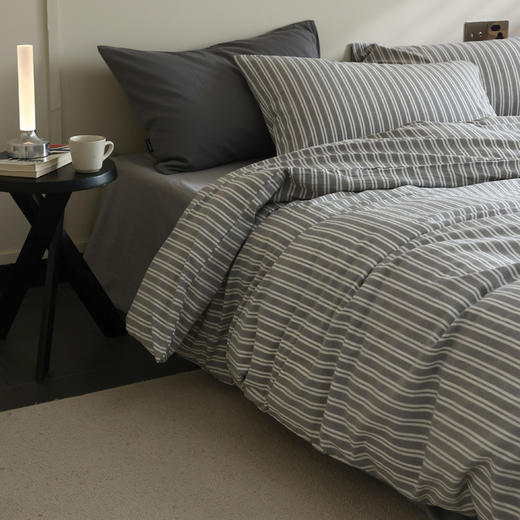 【宽窄条四件套】水洗棉四件套条纹纯棉床品套件条子全棉宽窄条件套 商品图1