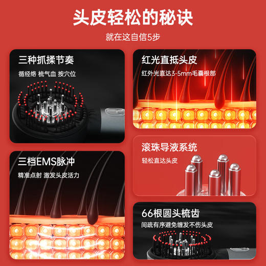 攀高头皮按摩梳 商品图1