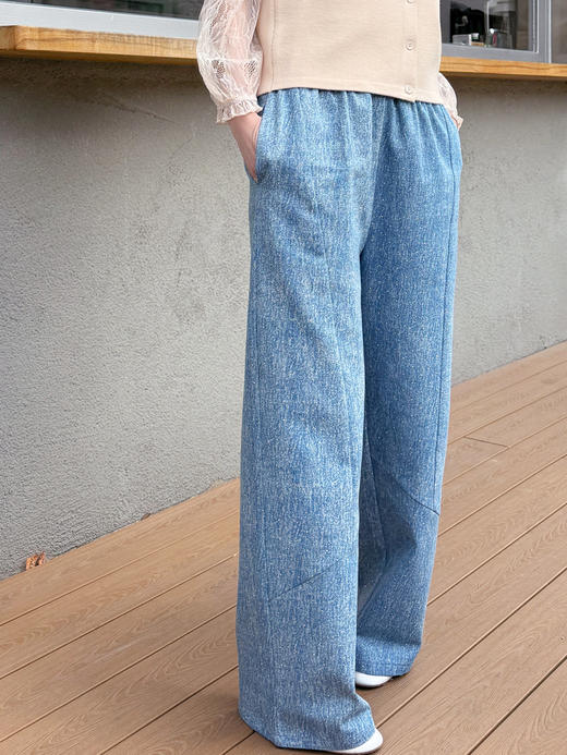 TYNVIE挺括桶形牛仔裤-蓝色 商品图0