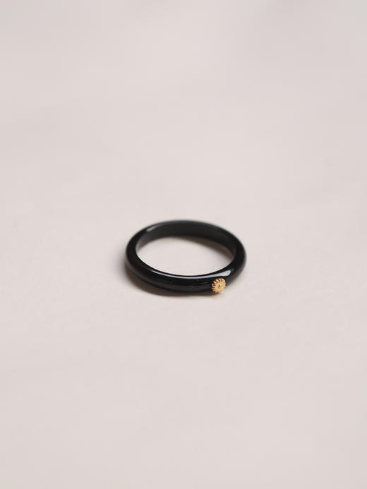 HANYING｜黑玛瑙细圈雏菊戒指 HY-PR II-21 商品图1