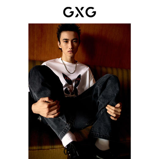 GXG男装白色休闲短袖T恤 春季热卖T恤 商品图1