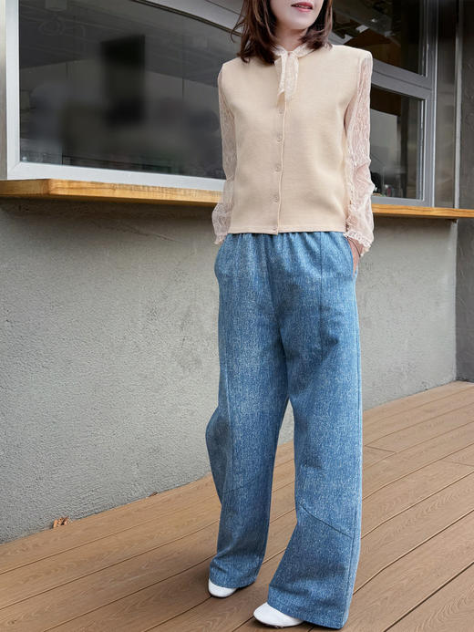 TYNVIE挺括桶形牛仔裤-蓝色 商品图6