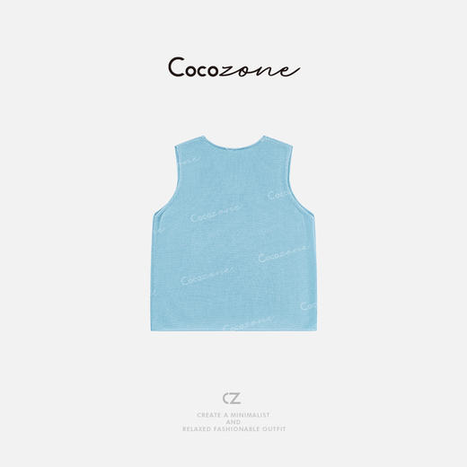 COCO ZONE 100绵羊毛春季V领无袖针织衫ACD2A0011 商品图3