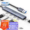 飞利浦USB3.0分线器扩展坞 高速4口HUB集线器拓展坞笔记本台式电脑一拖多转换器转接头延长线供电口0.6米 商品缩略图5