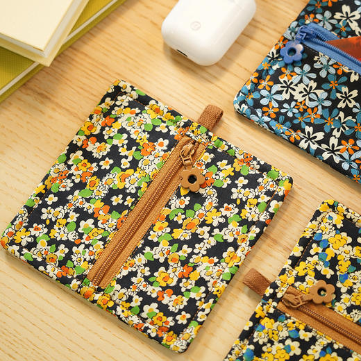 复古碎花系列卡包数据线包蓝牙耳机包小包布艺拉链迷你U盘U盾保护便携 商品图0