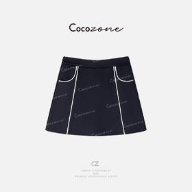 COCO ZONE 2025早春新款撞色边显瘦百搭A字短裙ACD1A0149