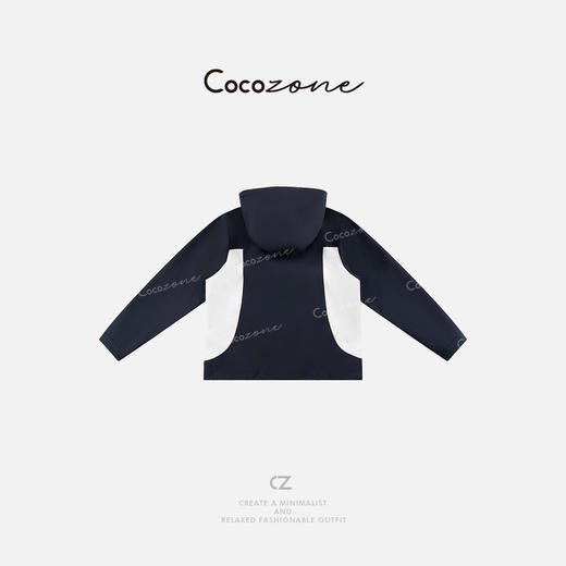 COCO ZONE 美式百搭运动风撞色连帽拉链外套ACD2A0002 商品图1