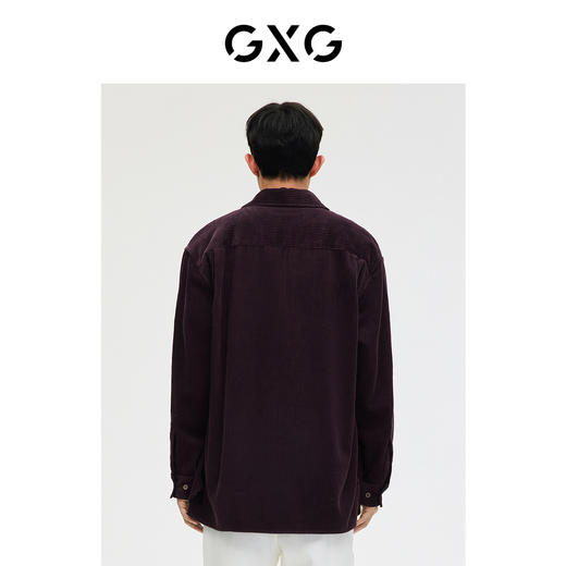GXG男装 轻生活系列紫色灯芯绒衬衫外套   春季热卖 商品图2