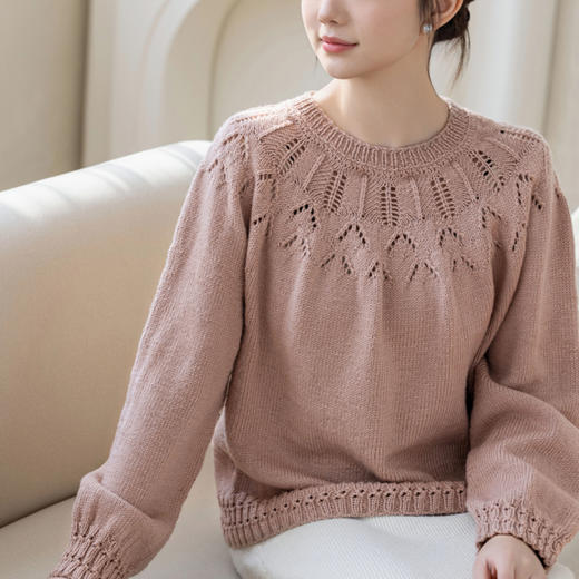 苏苏姐轻羽圆领套头衫手工DIY棒针衣服毛线团羊毛线编织材料包 商品图3