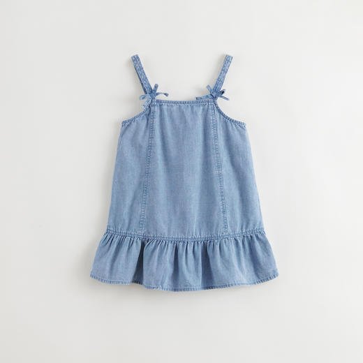 马克珍妮女童文艺牛仔吊带裙 儿童裙子甜美连衣裙春装新款250181 商品图3