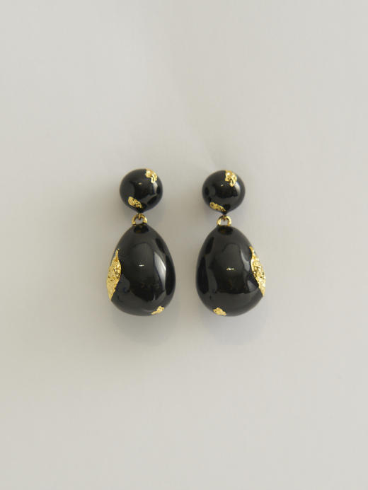 HANYING｜大号 水滴珐琅耳环 [ 黑金HY-WTB-5 / 黑银HY-WTB-6 / 白银HY-WTB-7] 商品图3