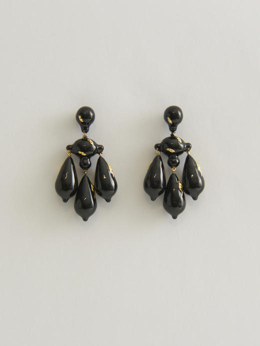 HANYING｜黑金吊灯珐琅耳环 HY-WTB-11 商品图1