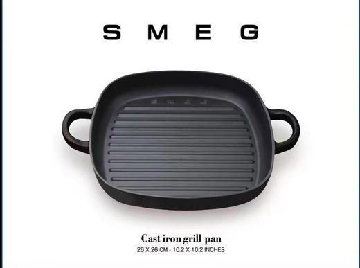 【多功能煎锅】原单出口SM*G铸铁煎锅不粘锅26cm 双耳牛排彩盒煎鱼导热迅速平底锅家用厨房锅具 商品图4