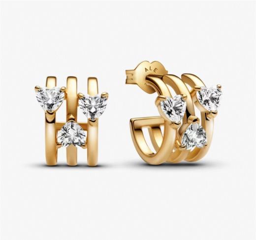 潘多拉爱心三重奏耳环 商品图0