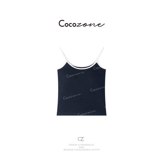 COCO ZONE 2025新款简约撞色U领休闲吊带背心CD1A0173 商品图2