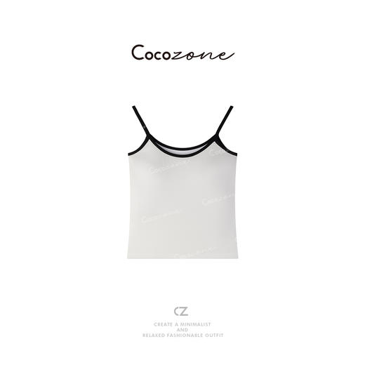 COCO ZONE 2025新款简约撞色U领休闲吊带背心CD1A0173 商品图1