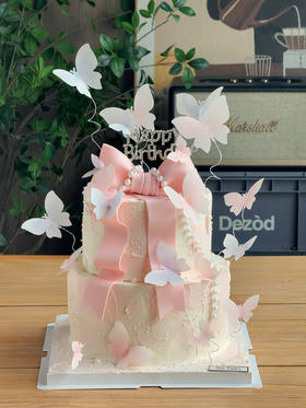 网红蝴蝶蛋糕B款 蝴蝶结双层