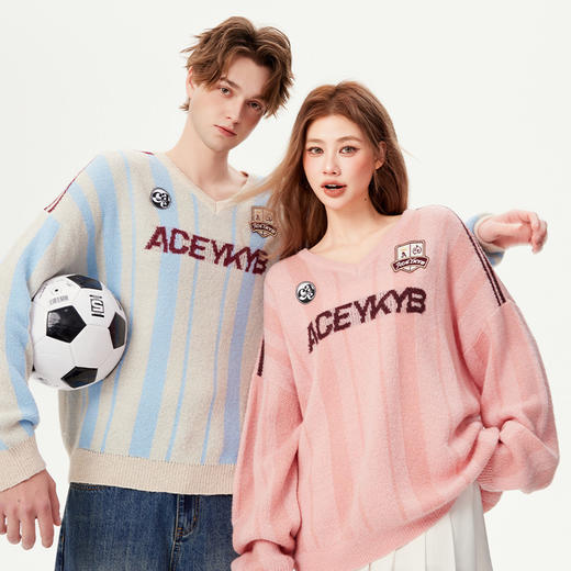 YKYB黄子韬针织衫足球时尚运动竖条纹个性上衣Y51NMS028 商品图1