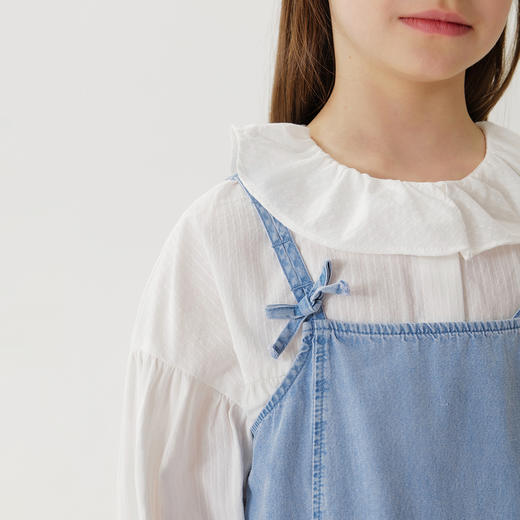 马克珍妮女童文艺牛仔吊带裙 儿童裙子甜美连衣裙春装新款250181 商品图2